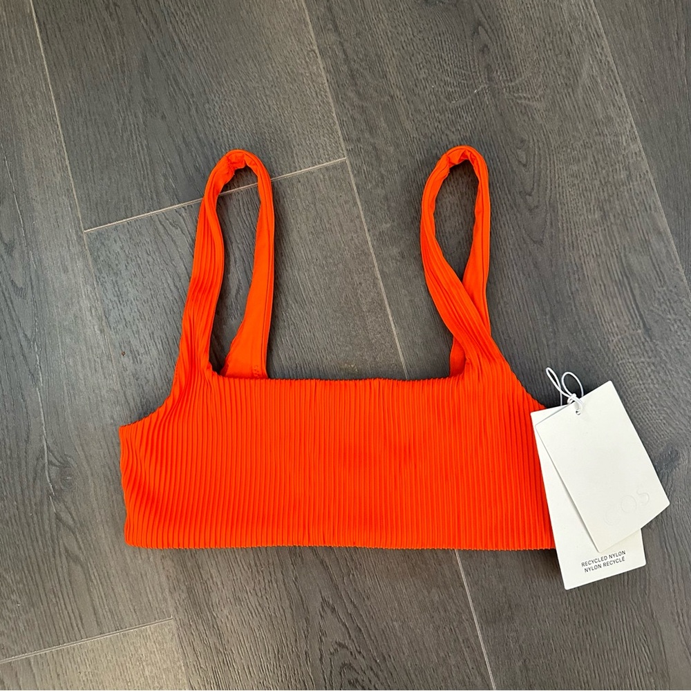 Orange Ribbed Bikini Top - - Picture 9 of 9